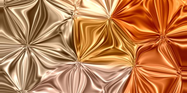 Abstract metallic texture with folds in gold, bronze, and copper hues.