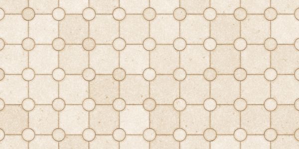 Beige geometric pattern with circles and squares connected by lines.