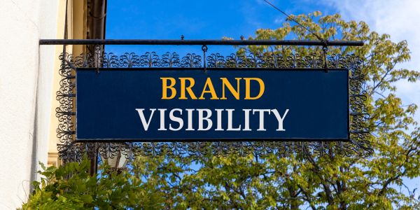 Signboard with 'BRAND VISIBILITY' text.