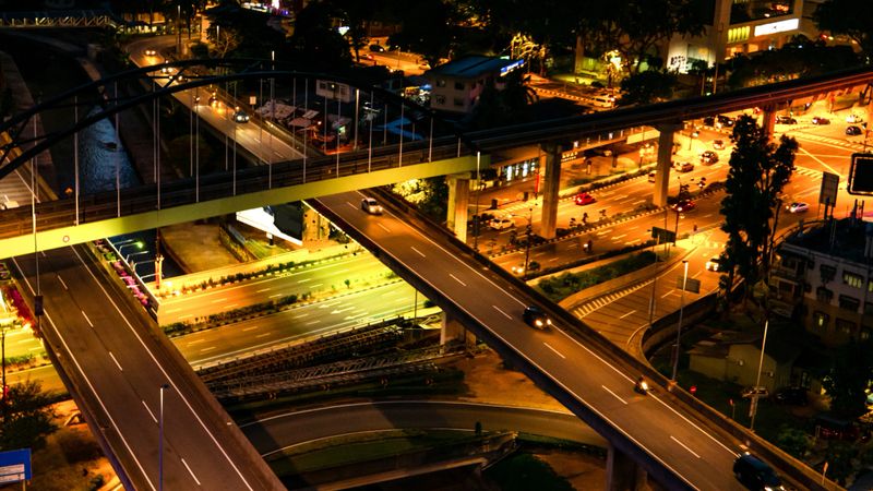 View Of The Santacruz Chembur Link Road Flyover At Night