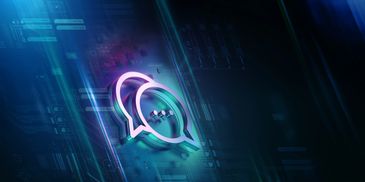 Futuristic image of a comment bubble. 