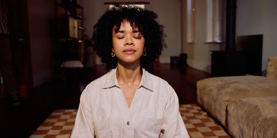 Peaceful meditation indoors.