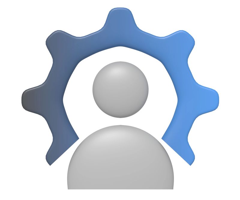 User Profile Control with Gear Icon Illustration