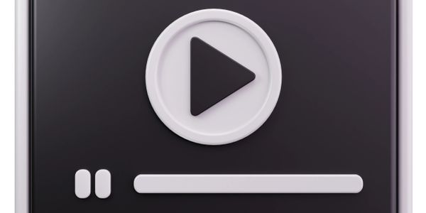 Minimalist music player interface with play button and progress bar.