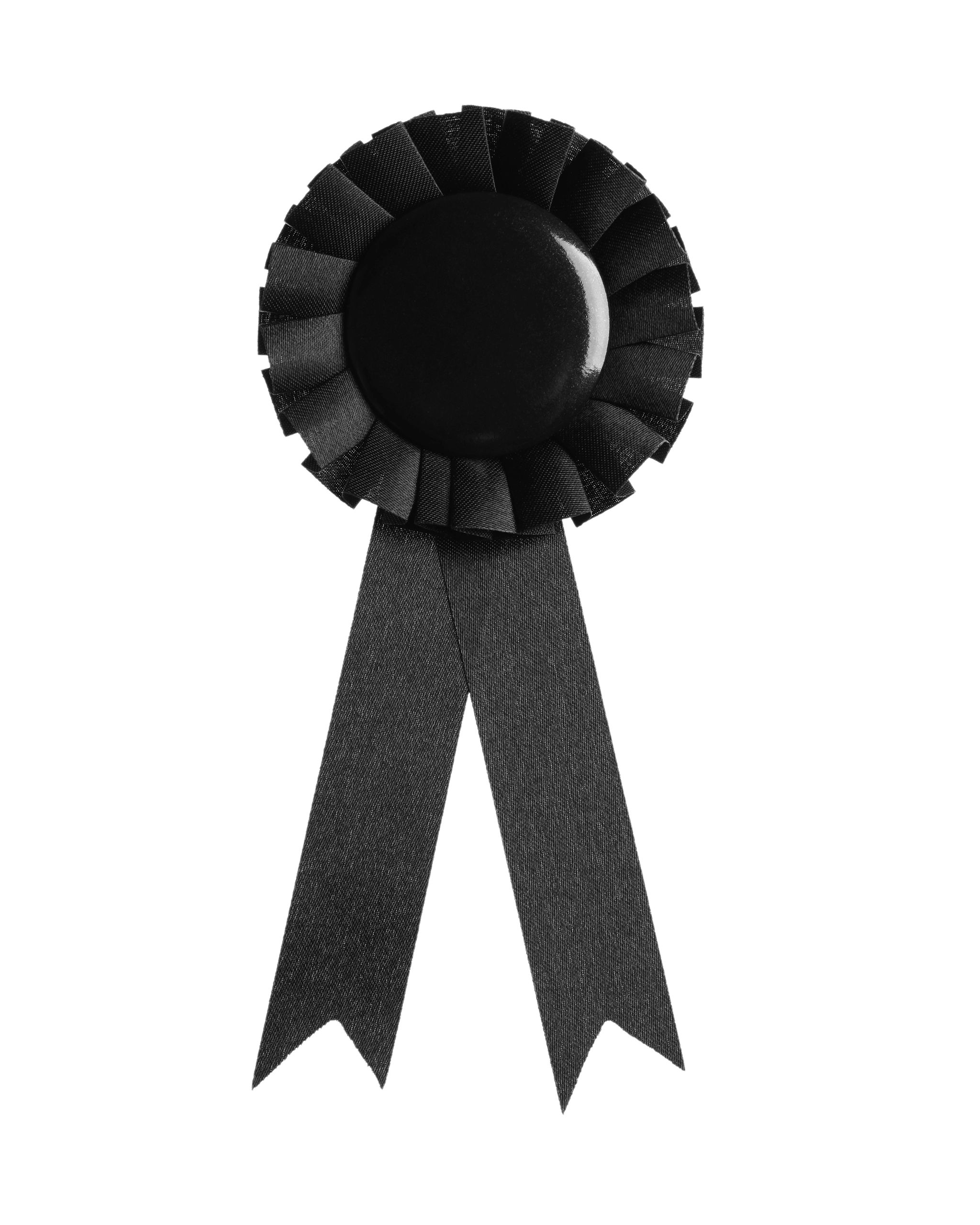 Black mourning ribbon isolated on white background