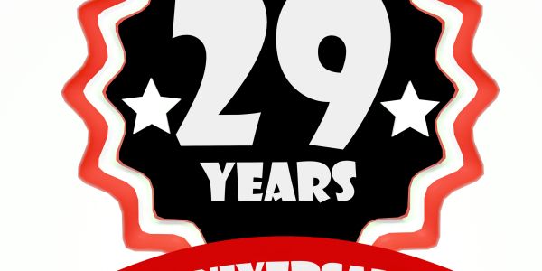 29 years anniversary badge design.