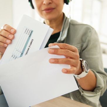 Woman holding papers