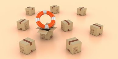 Cards with a lifesaver in the center.