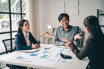 Business team discussing growth strategy