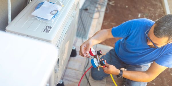 HVAC repair in action