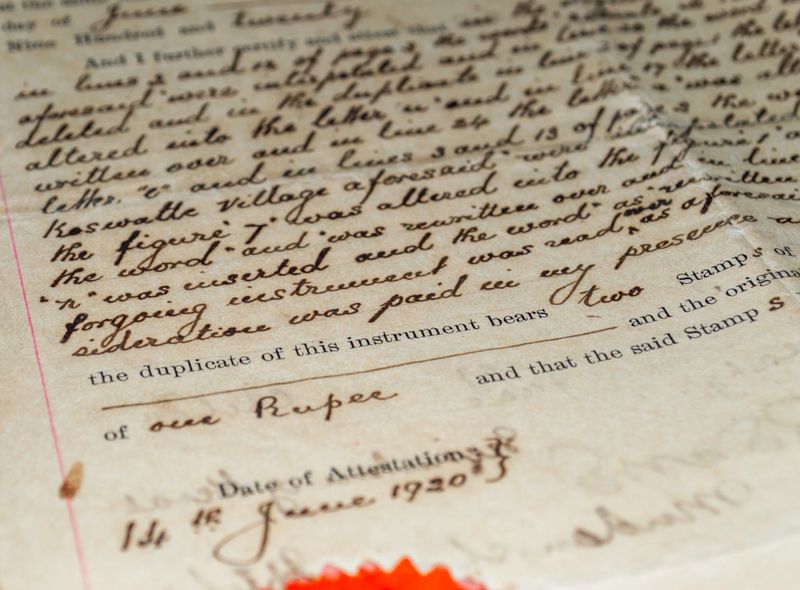 antique document, deed in 1920