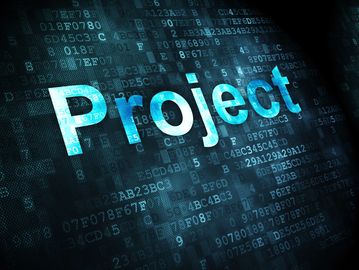 The word 'Project' highlighted amidst digital code.