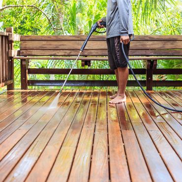 A man clean the first using Water pipe