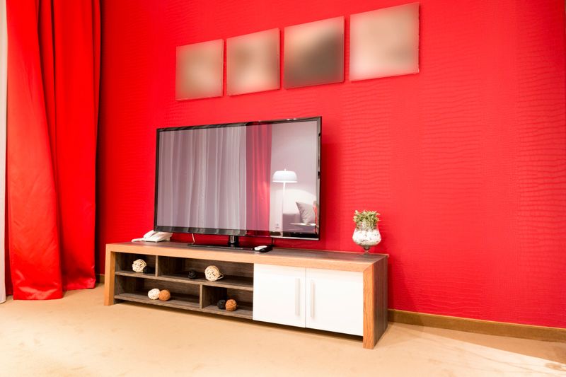 Big TV in modern apartment