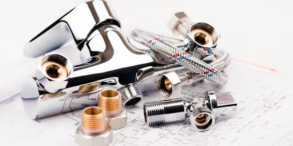 A bathroom faucet and fittings.