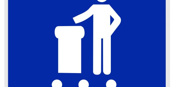 Icon of a person disposing trash in a bin.