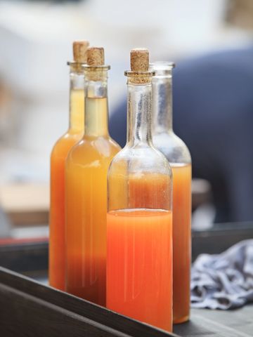 Fermented tonic, ranging from golden to deep orange