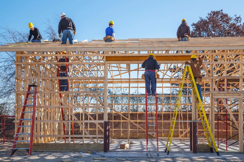 Construction Crew Framing New Building
