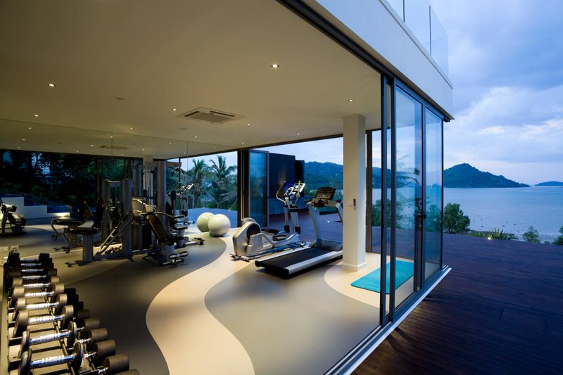 fitness center in modern luxury house
