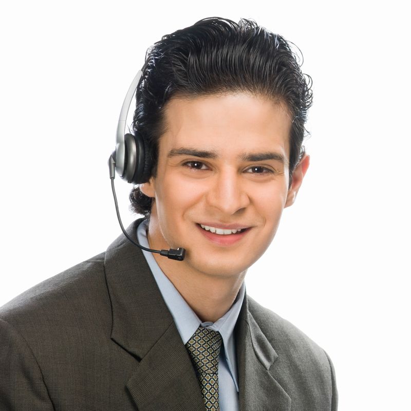 Portrait of a male customer service representative smiling
