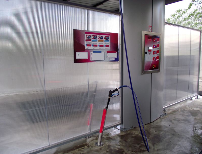 Self service car wash, control panel