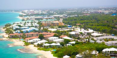 Resorts on the beach in Grand Caymans.