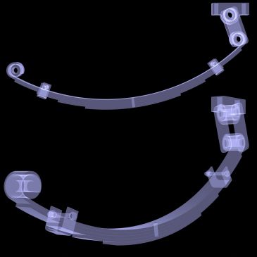 X-ray image of two curved mechanical components.