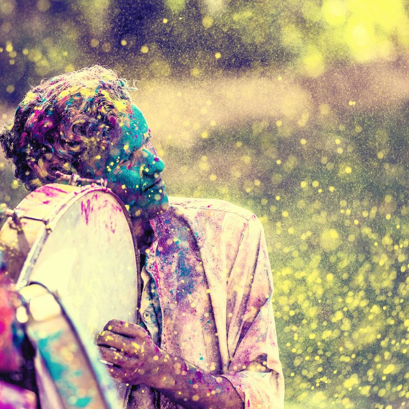 Indian People Celebrating Holi Festival, Jaipur, India