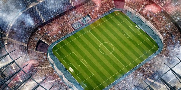 International soccer stadium filled with fans.