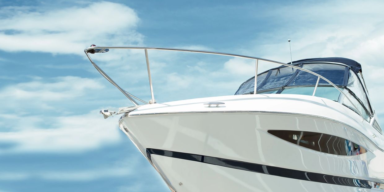 The bow of a yacht