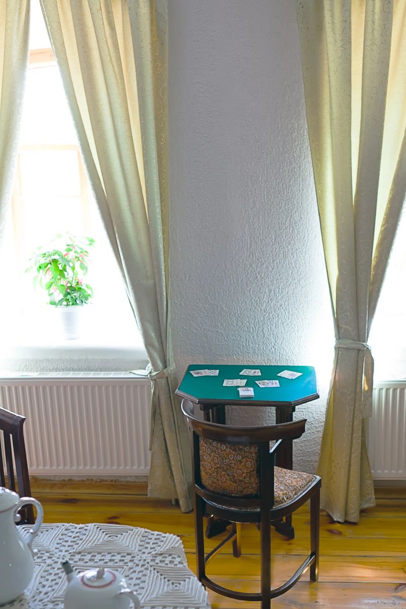 antique table for folding solitaire in interior