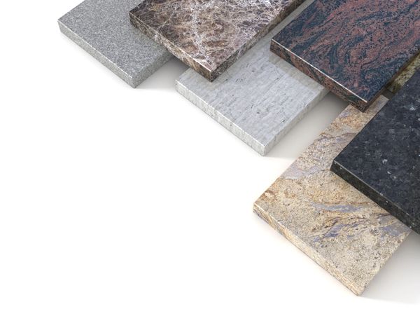 different types & shades of granite 