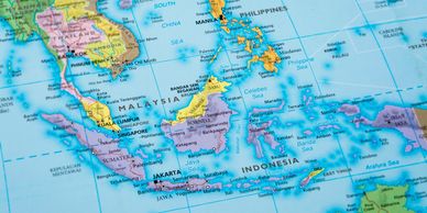 Map of the South East Asia region