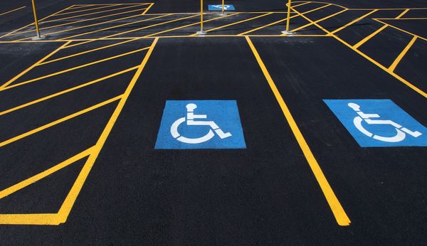 Fresh line striping and ADA handicap markings.