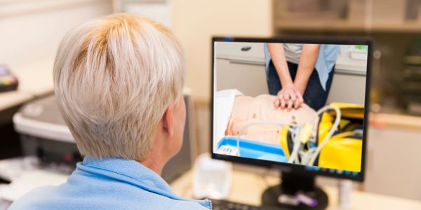 A person monitoring from the monitor