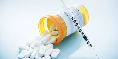 Syringe and vial prepared for testosterone replacement injection