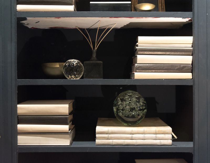 Stylish, Elegant and Modern Bookshelf with Books and Ornaments