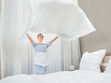 Making beds 