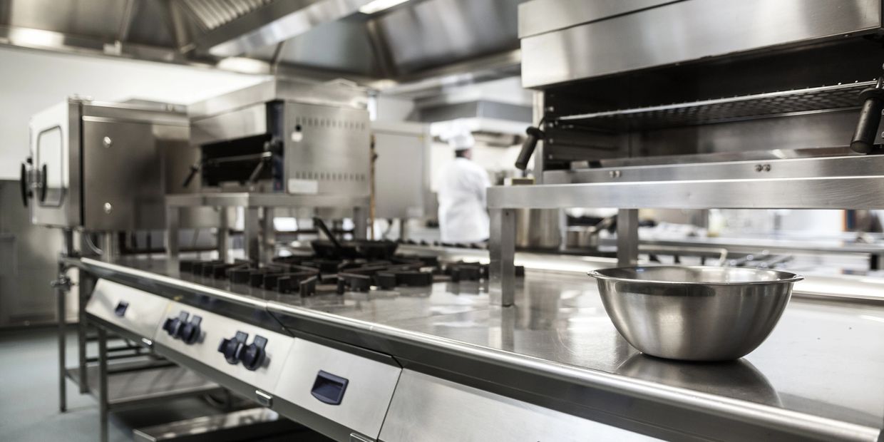 Bespoke commercial kitchen equipment manufactured in Devon. Stainless steel tables, shelvin
