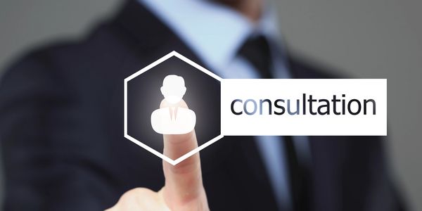 Consultation icon with a finger selecting the icon 
