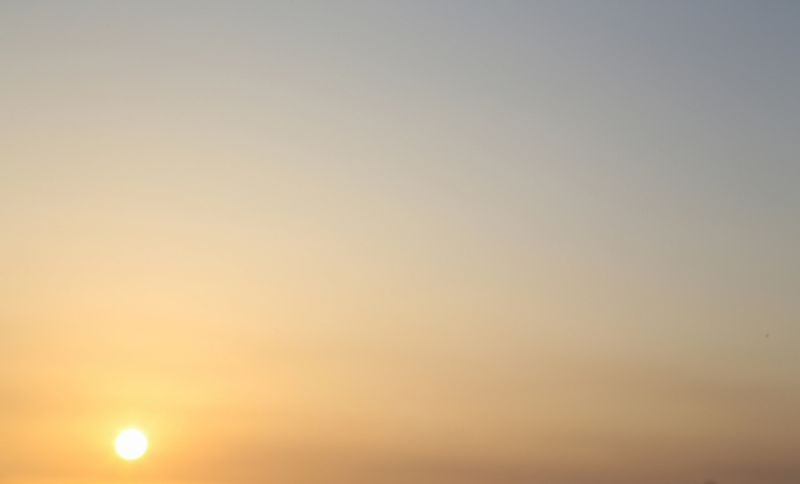 blur sunset in small town