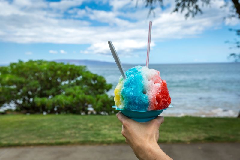 Shaved ice treat in a hot summer day