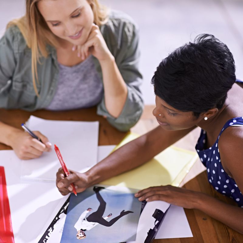Shot of two female designers working together on a design
