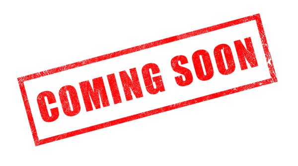 Red 'COMING SOON' stamp on white background.