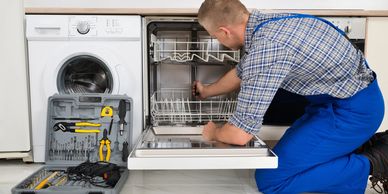 VL Technician repairing dishwasher in Winnipeg.
Expert appliance repair and installation services 