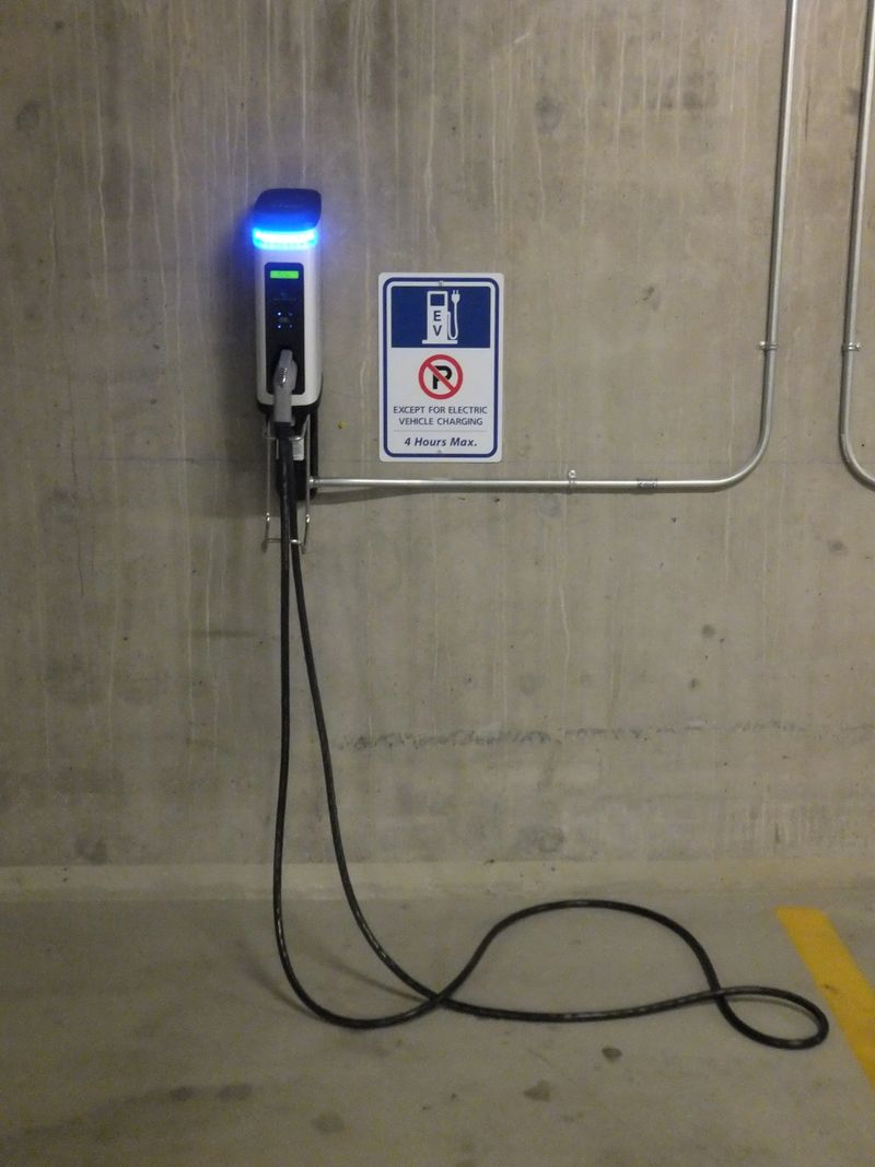 Electric vehicle (EV) charging station.