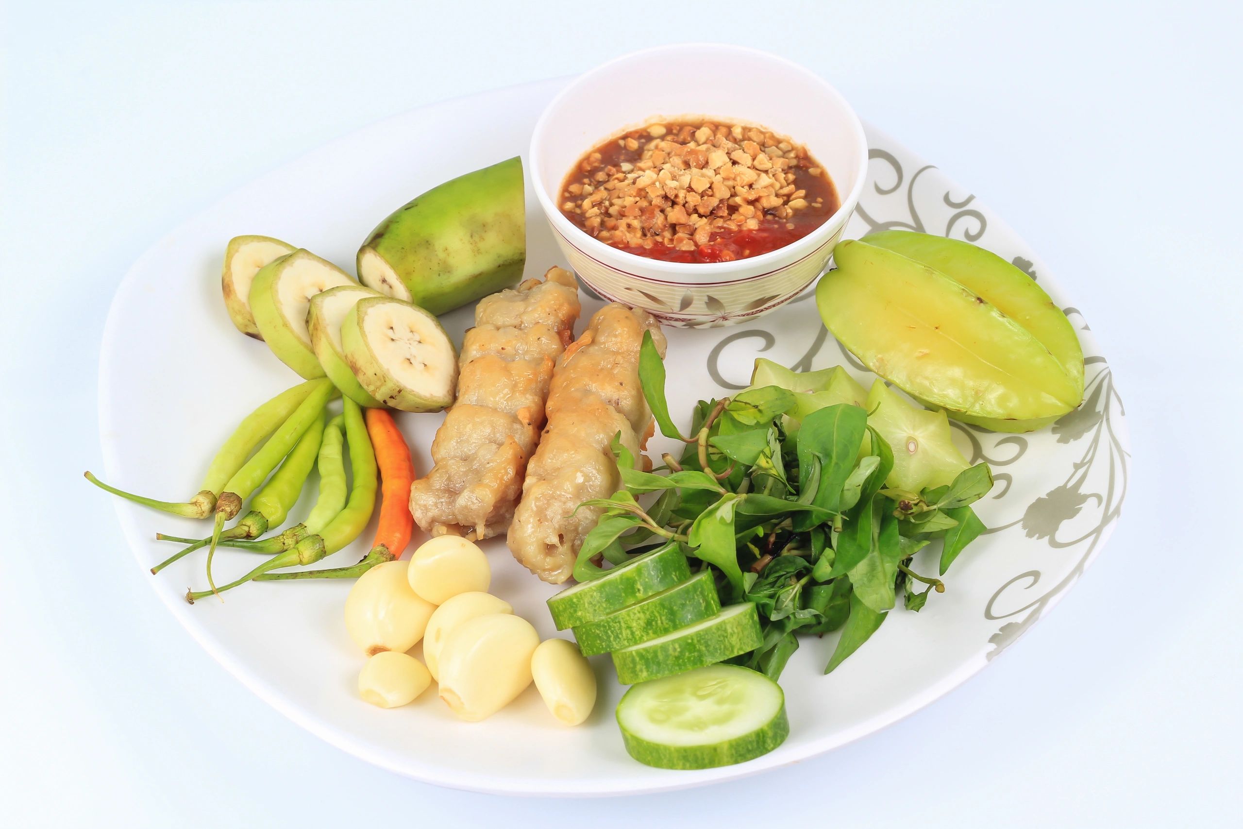 isolated on white of traditional Vietnamese spicy food
