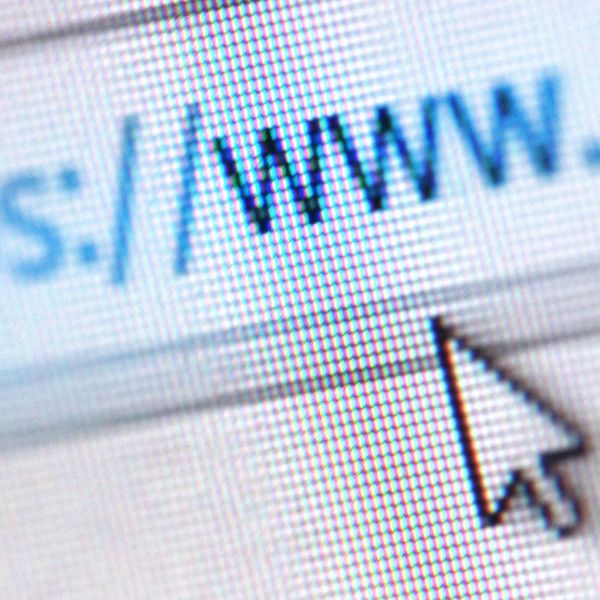Close-up of a computer screen showing a web address bar with a cursor.