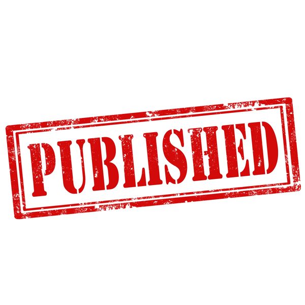 The words published written in red font