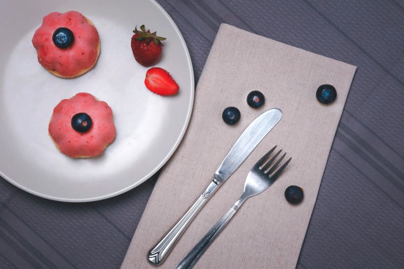Beautiful mousse cake withblueberries for dessert.
